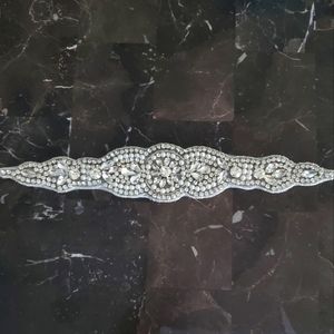 Deluxe Rhinestone & pearls Bridal Sash